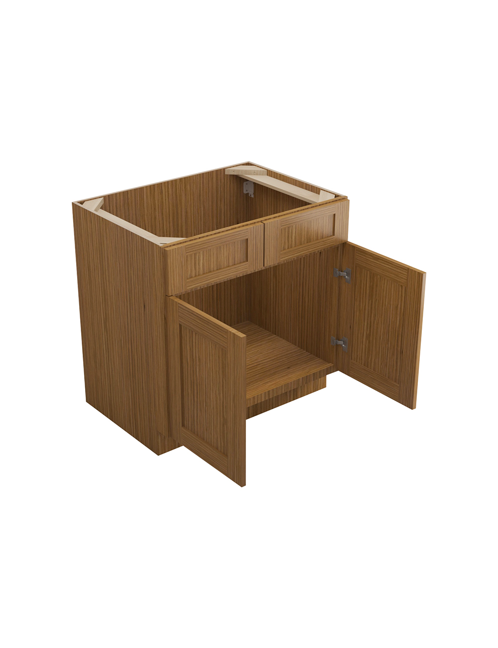 AR-SB33B: Woodland Brown Shaker 33″ 2 Door Sink Base Cabinet