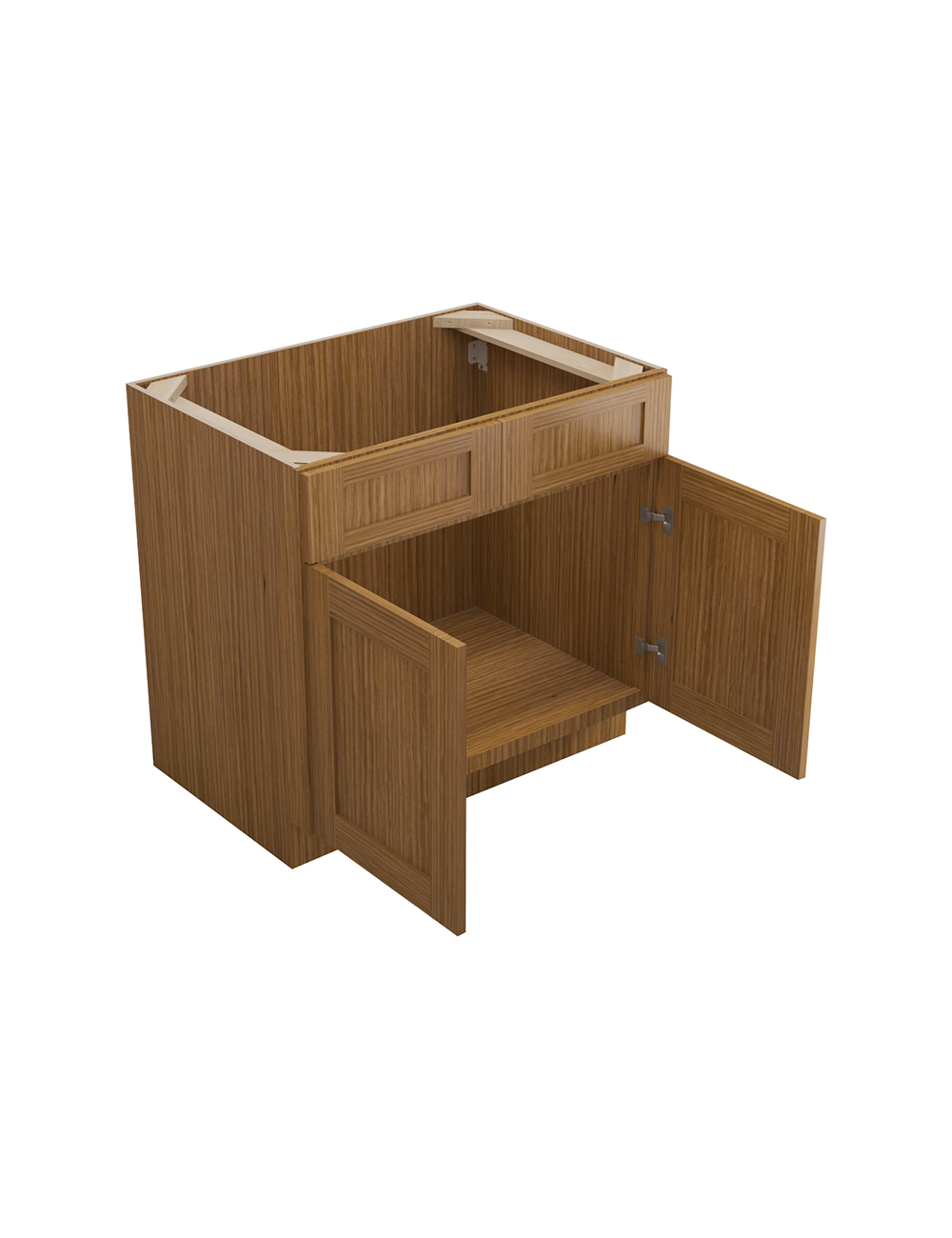 AR-SB36B: Woodland Brown Shaker 36″ 2 Door Sink Base Cabinet