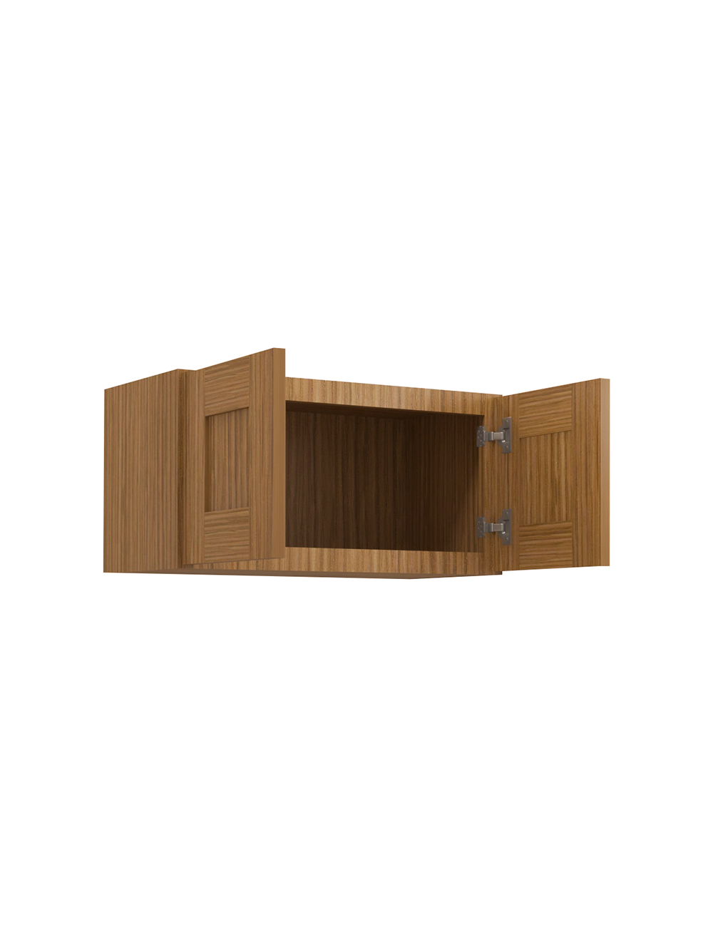 AR-W2412B: Woodland Brown Shaker 24″ Double Door Bridge Wall Cabinet