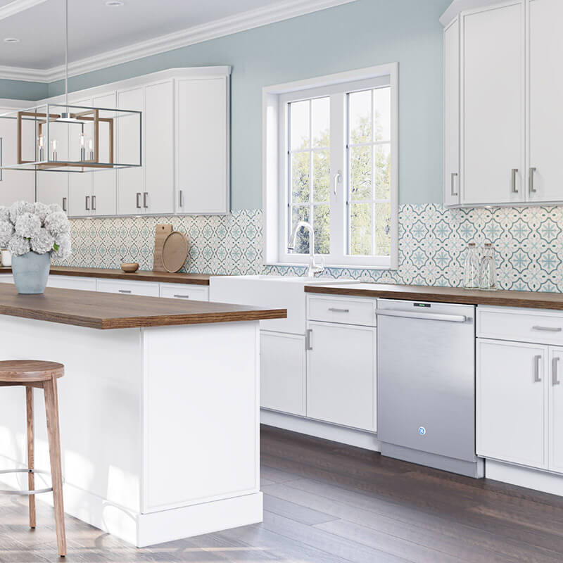 Edgeline White Base Cabinets