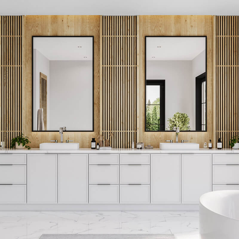Edgeline White Bathroom Cabinets