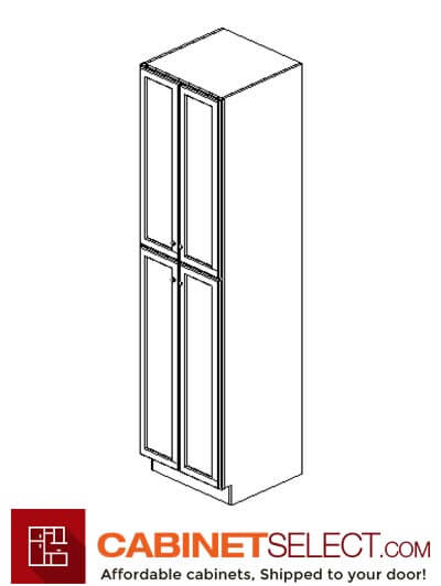AW-WP3084B: Ice White Shaker 30″ 4 Door Pantry Cabinet