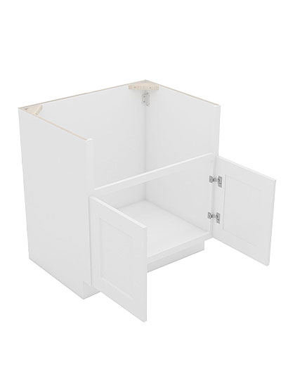 AW-FSB33B: Ice White Shaker 33″ 2 Door Farm Sink Base Cabinet