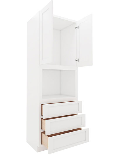 AW-OC3396B: Ice White Shaker 33″ 3 Drawer 2 Door Oven Cabinet