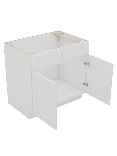 AW-SB42B: Ice White Shaker 42″ 2 Door Sink Base Cabinet