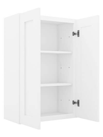 AW-W3036B: Ice White Shaker 30″ Double Door Wall Cabinet