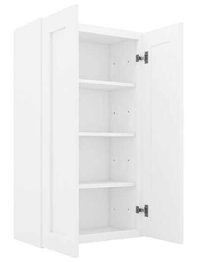 AW-W3642B: Ice White Shaker 36″ Double Door Wall Cabinet